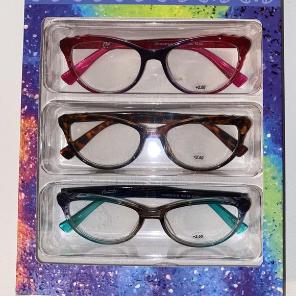 Nanette Lepore Accessories - Nanette Lepore Premium Reading Glasses +2.00 PINK UNIQUE MOLDED CORNER CAT Eye